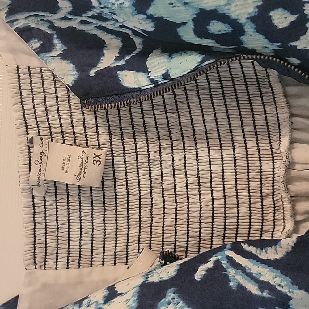 Blue and White American Rag Cie dress, 3x, new w/o tags, sweetheart neckline - Picture 6 of 8